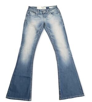 Daytrip Regular Fit Low Rise Aquarius Kick Flare Light Washed Blue Jeans